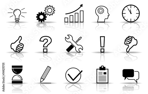 Business - Icons zum Thema Kreativität (Schwarz)