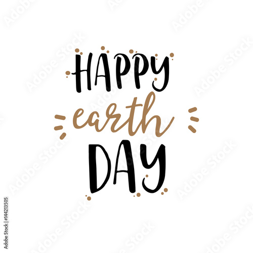 lettering and calligraphy modern - Earth day to you. Sticker  stamp  logo - hand made