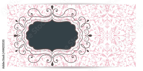 Wedding invitation and announcement card with floral background artwork. Elegant ornate floral background. Floral background and elegant flower elements. Design template.