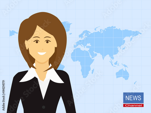 News anchor. illustration flat