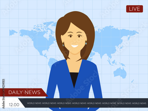 News anchor. illustration flat