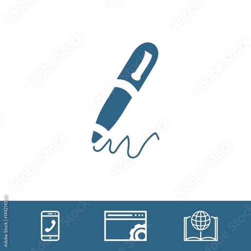 pen icon stock vector illustration flat design