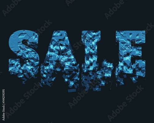 Abstract vector smashing mesh text. Futuristic technology style. Eps 10