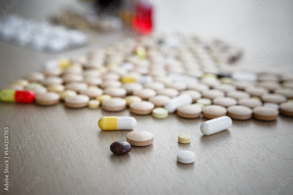 A lot of colorful medication and pills A lot of colorful medication and pills