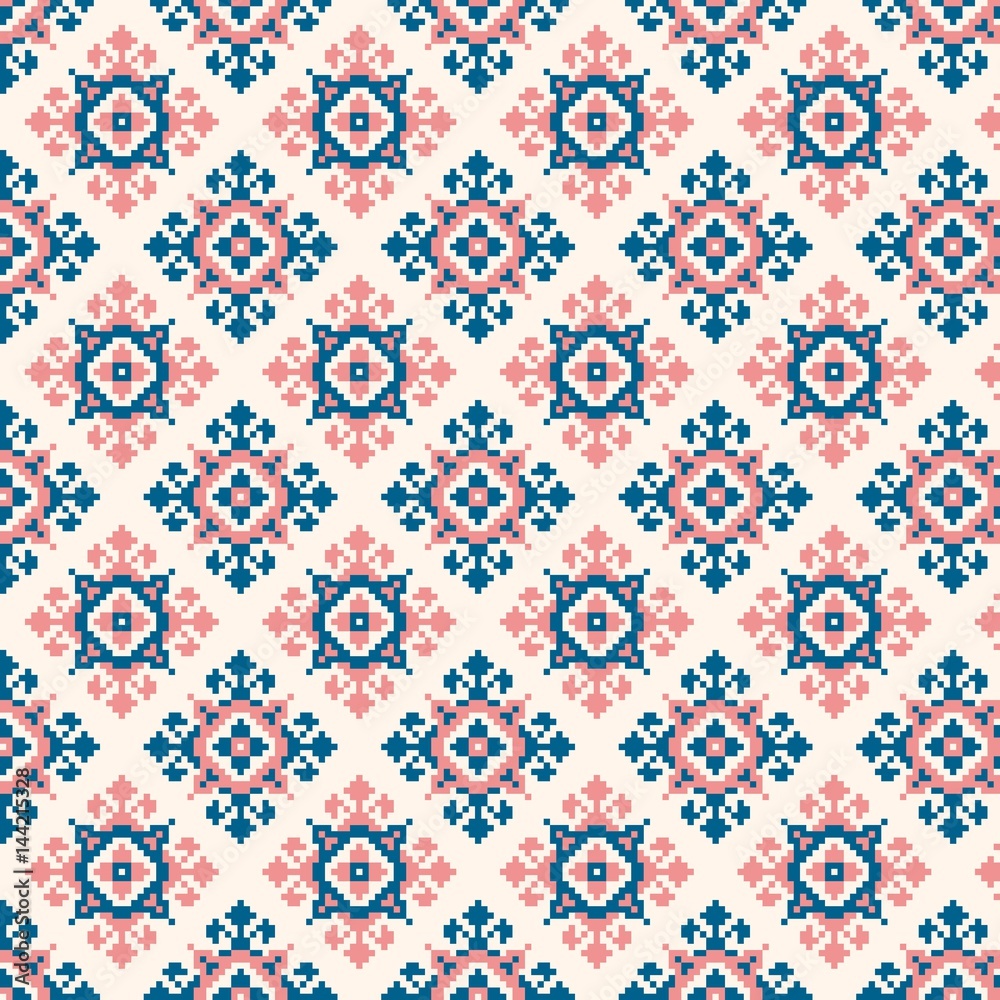 Vector illustration of Ukrainian folk seamless pattern ornament. Ethnic ornament. Border element. Traditional Ukrainian, Belarusian folk art knitted embroidery pattern - Vyshyvanka Vector illustration of Ukrainian folk seamless pattern ornament. Ethnic ornament. Border element. Traditional Ukrainian, Belarusian folk art knitted embroidery pattern - Vyshyvanka