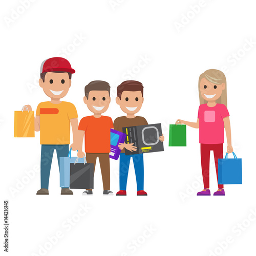 Family Shopping illustration. Shopping Collection