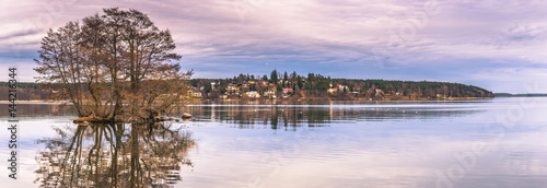 Sigtuna - April 08, 2017 : Panorama of Lake Malaren in the coast of Sigtuna, Sweden photo