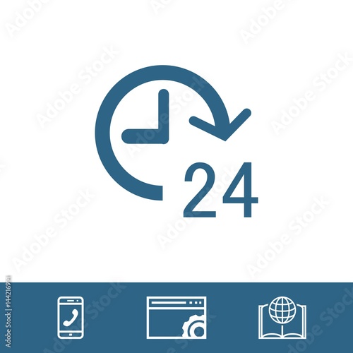 24 hours icon  stock vector illustration flat design