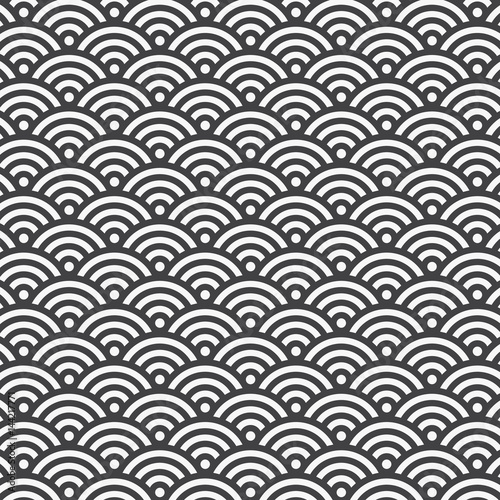 Vector pattern. Traditional japanese seigaiha ocean wave pattern. pattern is on swatches panel photo
