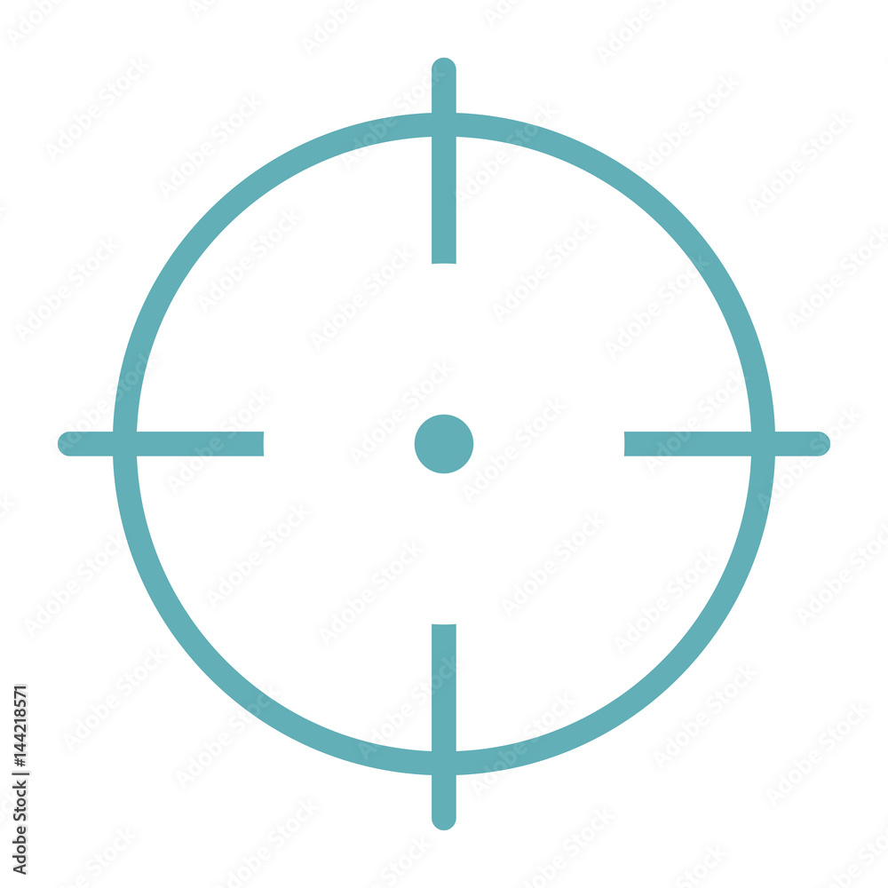 Target aim flat line icon isolated on white background Target aim flat line icon isolated on white background