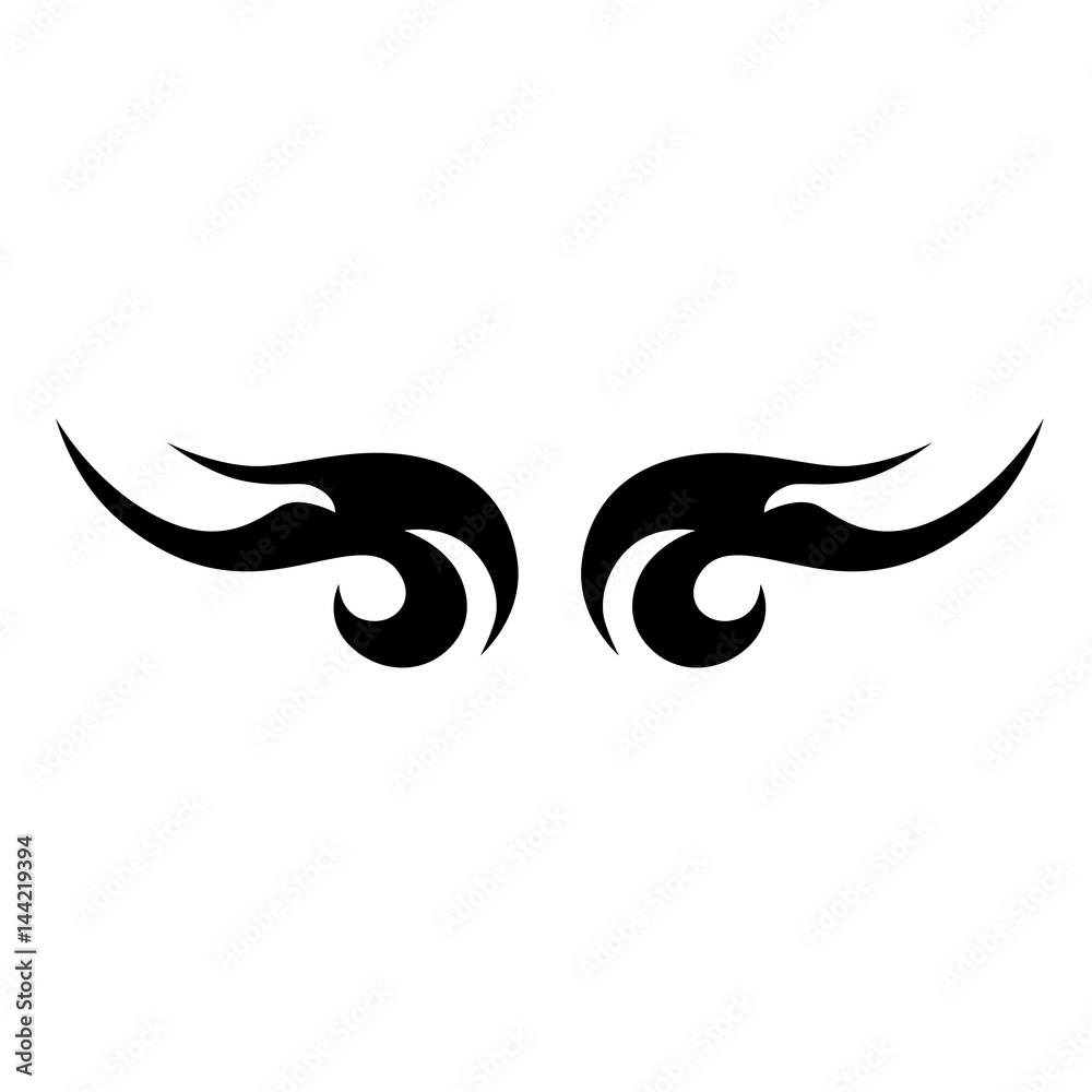 Spine tattoos for females. Lower back tattoo tribal vector design. Simple  black logo on white background. Designer isolated element for decorating  the body of women and girls waist, back and stomach. Stock