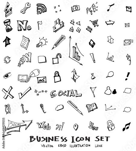 Business doodles sketch vector ink eps10