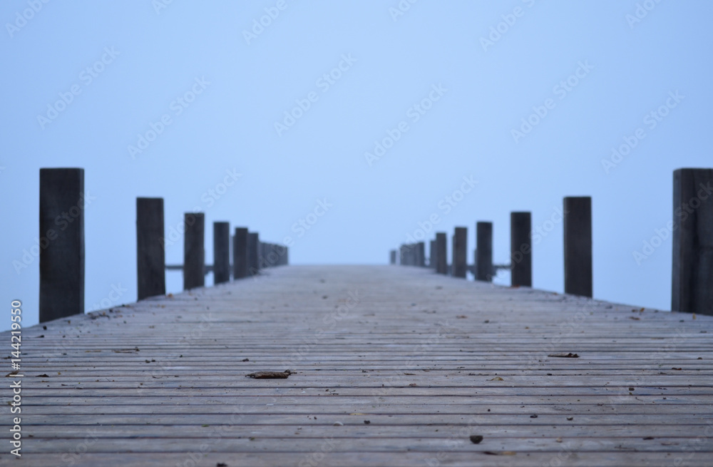 Fototapeta premium Steg, Nebel, Idylle