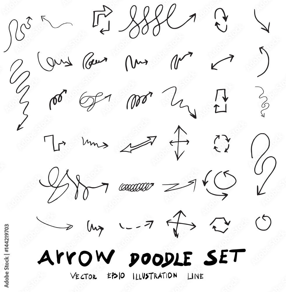 Vector hand drawn arrows set eps10 Vector hand drawn arrows set eps10