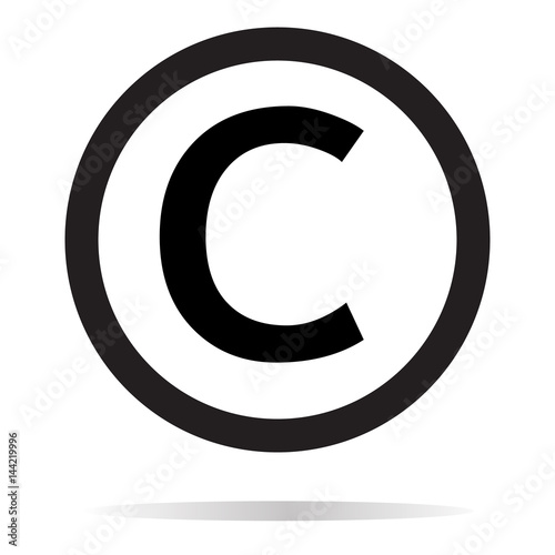 copyright icon on white background. copyright sign.