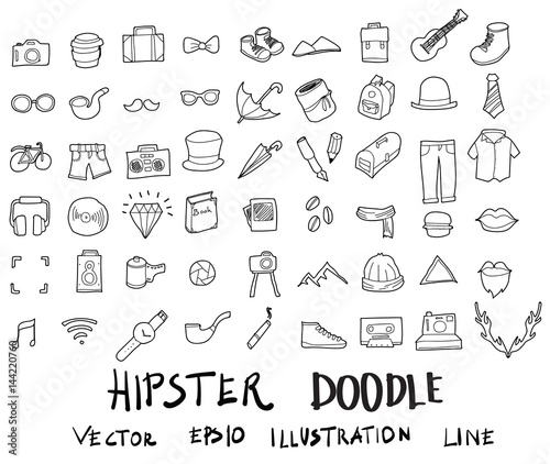 Doodle sketch hipster icons vector Illustration eps10