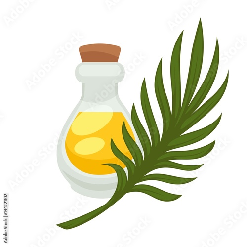 Palm oil in bottle. Vector flat isolated icon