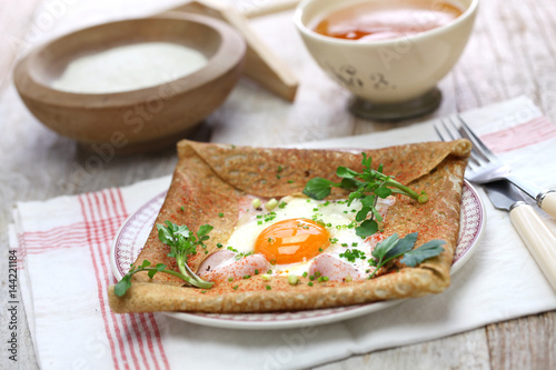 Tableau sur toile galette sarrasin, buckwheat crepe, french brittany cuisine
