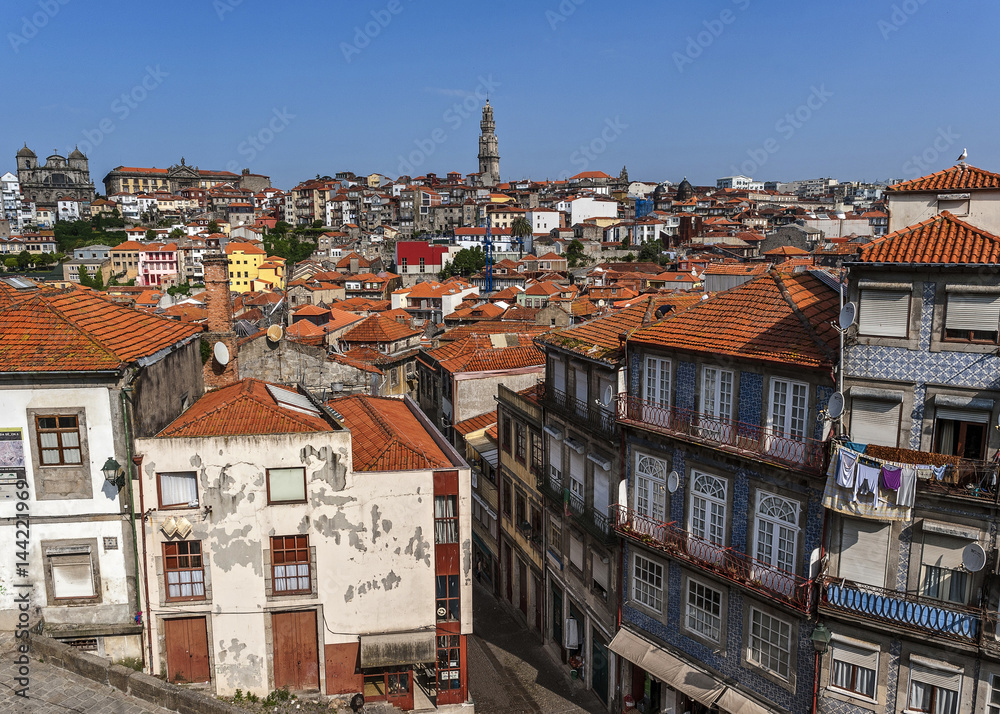 Portugal, Porto . View of the living quarters of the old city.