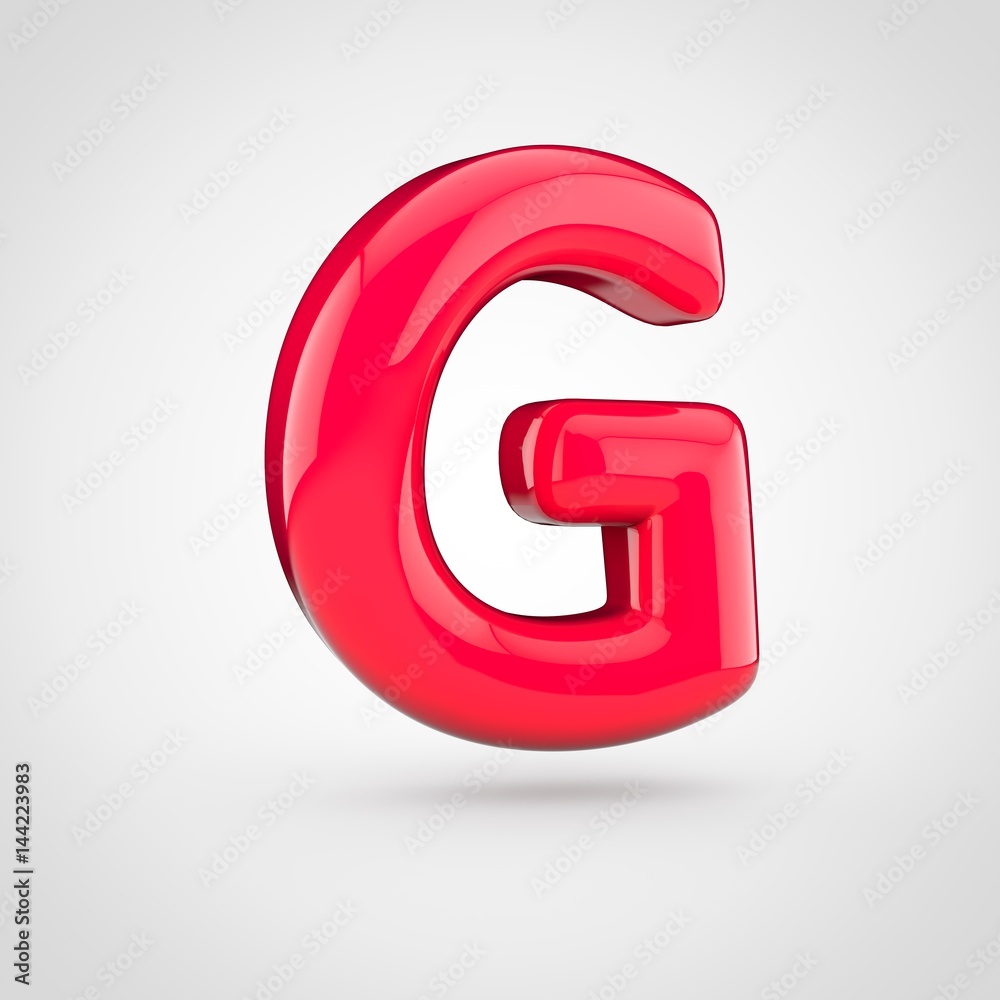 Glossy pink paint letter G uppercase Glossy pink paint letter G uppercase