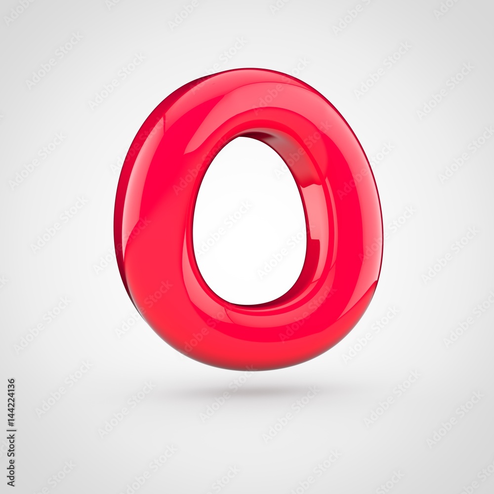 Glossy pink paint letter O uppercase Glossy pink paint letter O uppercase