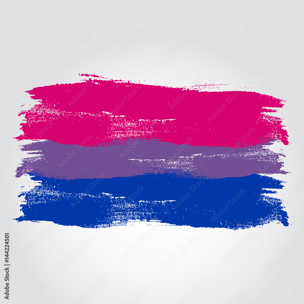 Bisexual pride flag in a form of brush stroke