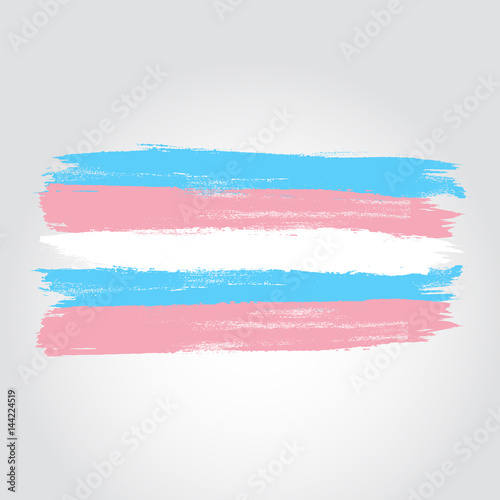Transgender pride flag in a form of brush stroke