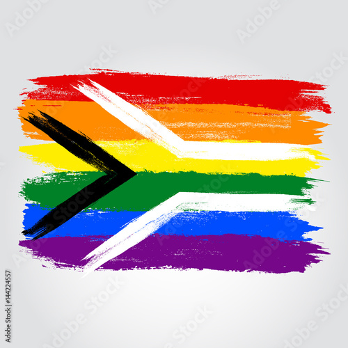 South Africa pride flag in a form of brush stroke