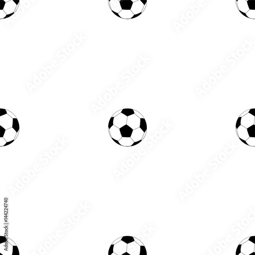 Seamless pattern with soccer balls on white background