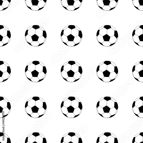 Seamless pattern with soccer balls on white background