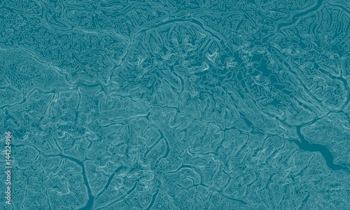 Vector abstract earth relief map. Generated conceptual elevation map. Isolines of landscape surface elevation. Geographic map conceptual design. Elegant background for presentations.