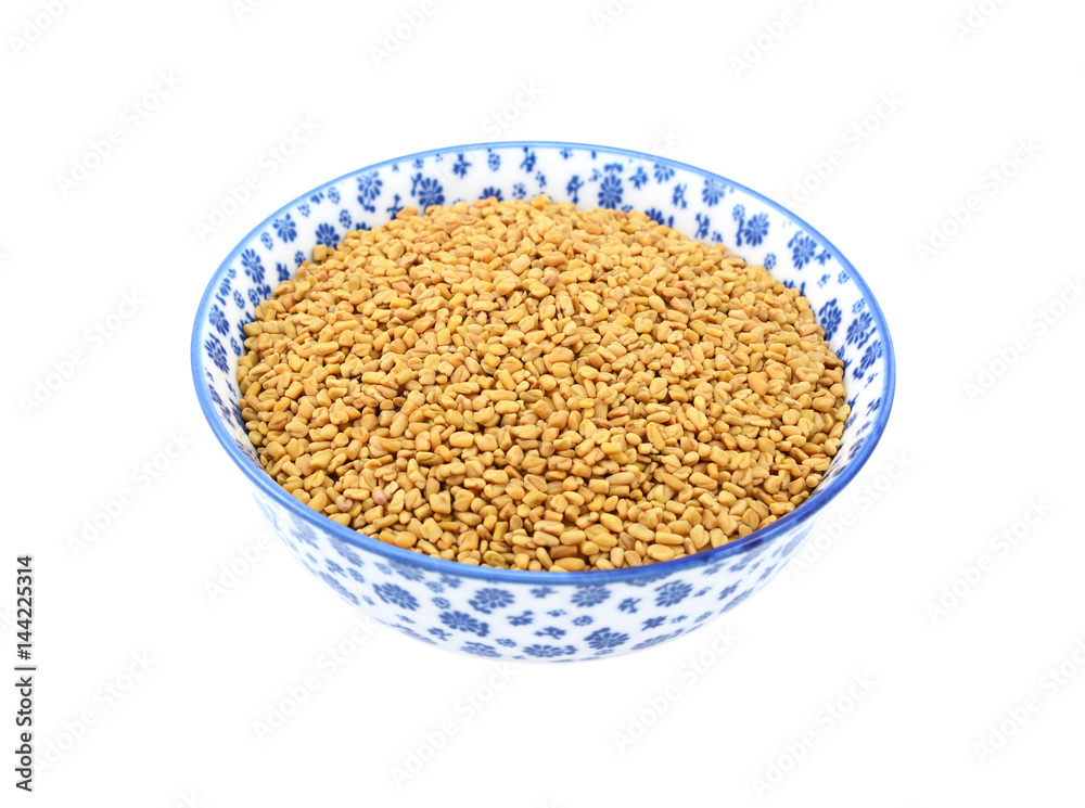 Fenugreek seeds in a china bowl