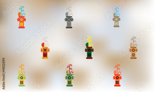 Street Fire Hydrant open set