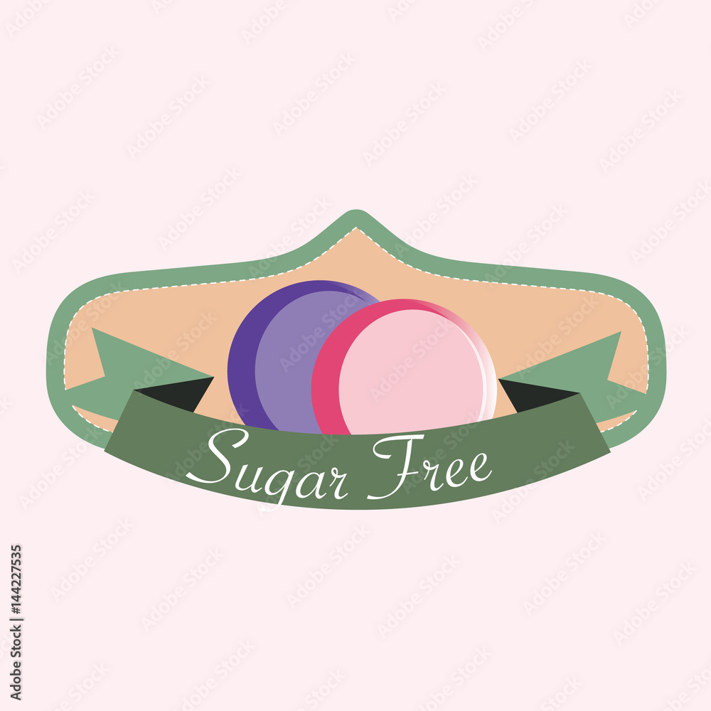 Fototapeta premium sugar free no sugar add. flat vector illustration