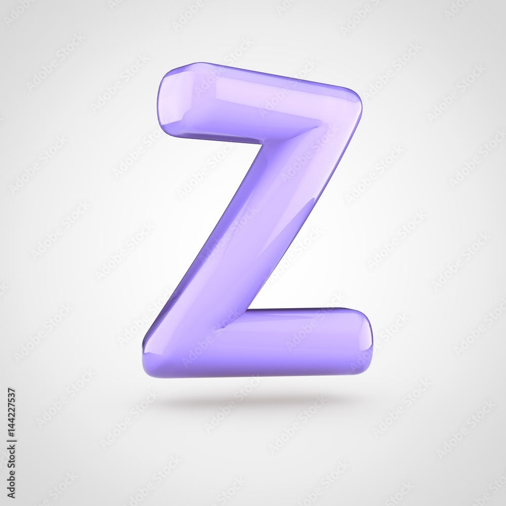 Glossy violet paint letter Z uppercase Glossy violet paint letter Z uppercase