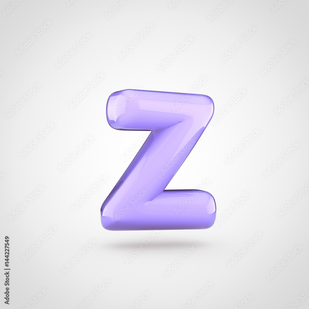 Glossy violet paint letter Z lowercase Glossy violet paint letter Z lowercase