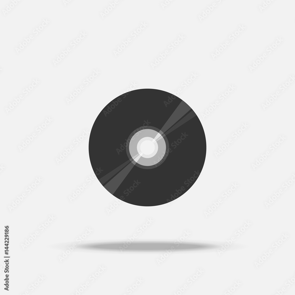 Compact disc CD flat icon with shadow Compact disc CD flat icon with shadow
