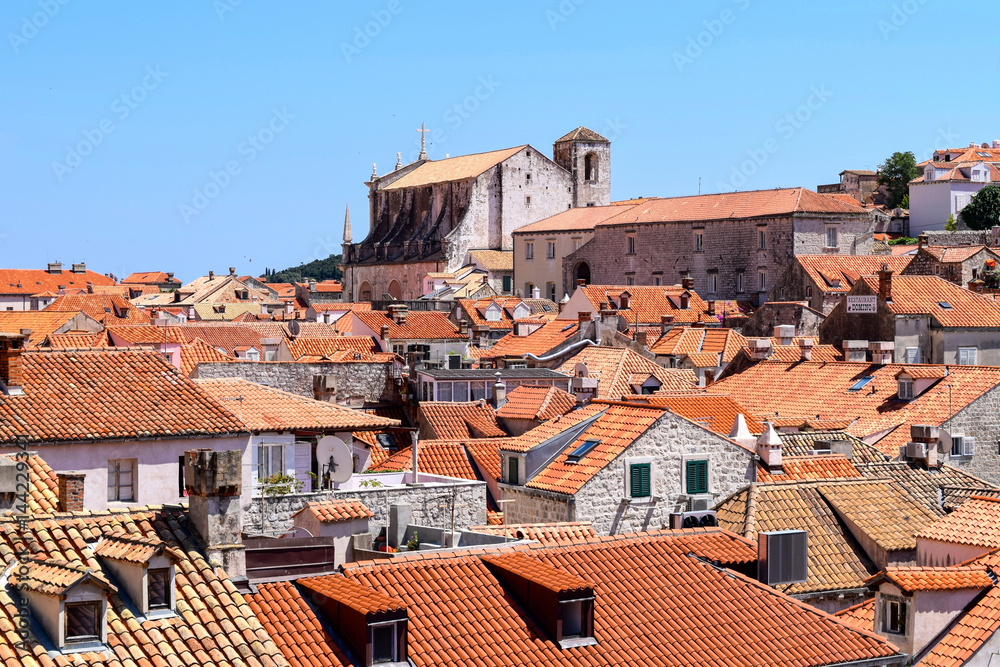 Orange rooftops of the Old Town in Dubrovnik, Croatia