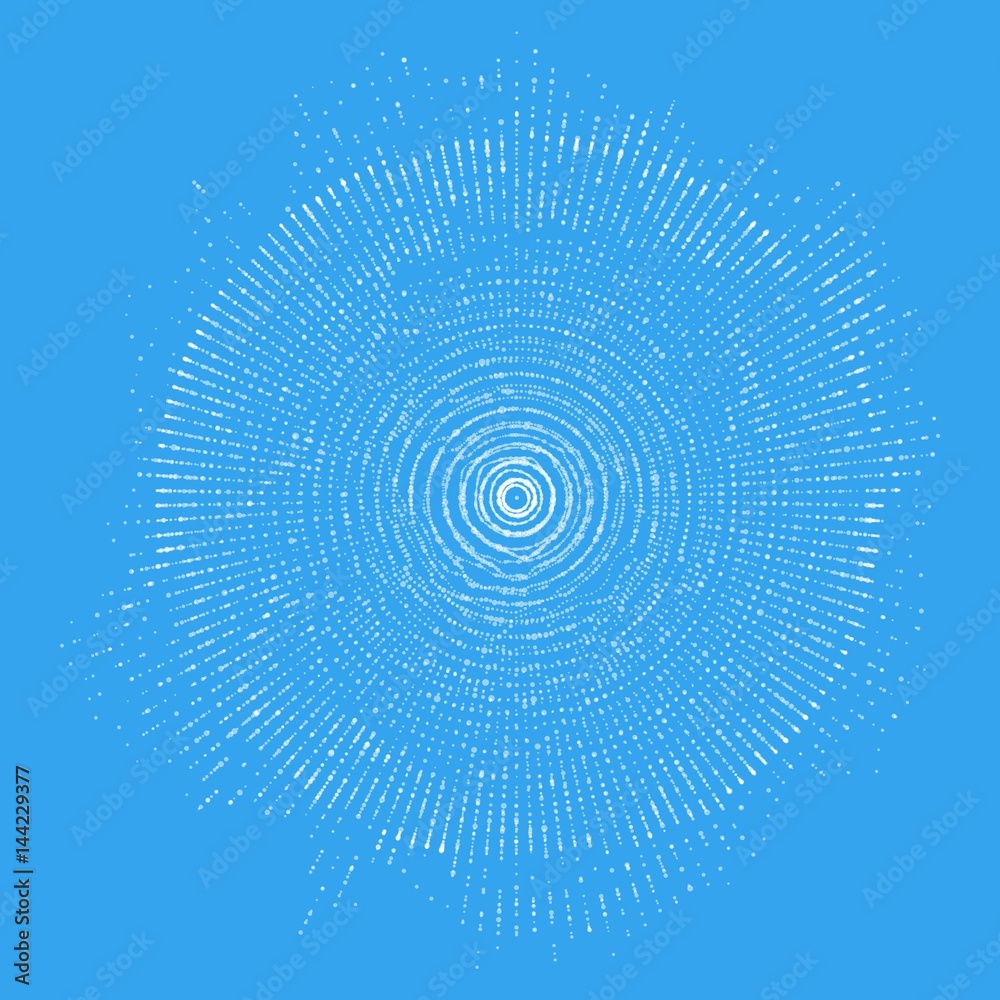 Vector abstract blue sphere of particles, points array. Futuristic ...