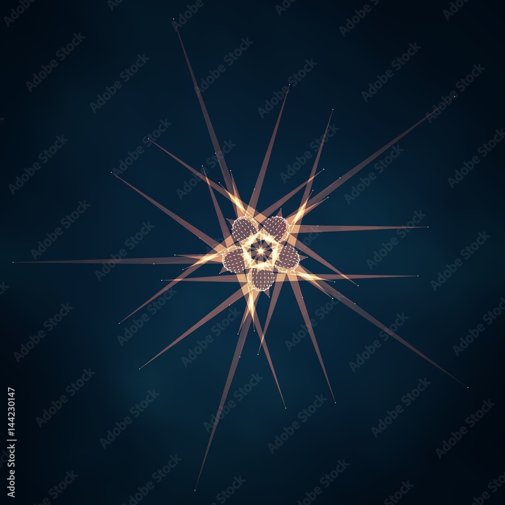 Fototapeta premium Abstract vector mesh star. Futuristic technology style. Elegant background for your presentations. Eps10
