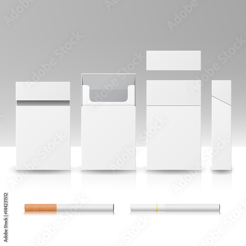 Blank Pack Package Box Of Cigarettes 3D Vector Realistic Illustration
