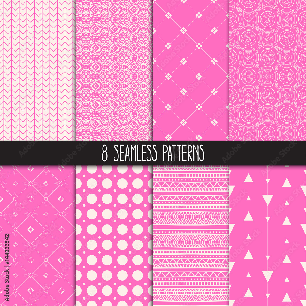 set of pink patterns set of pink patterns