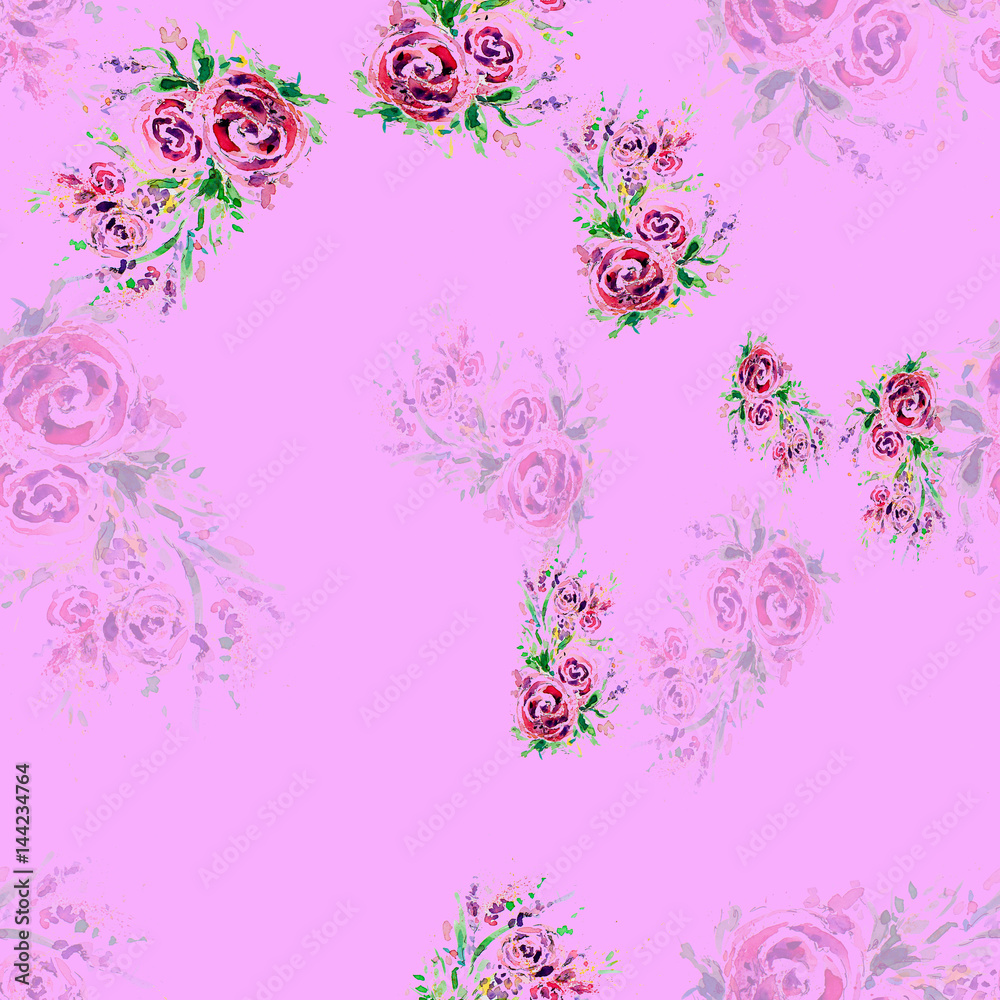 Watercolor rose background