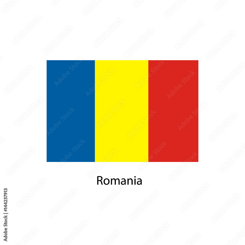 Fototapeta premium Romania flag, official colors and proportion correctly. National Romania flag.