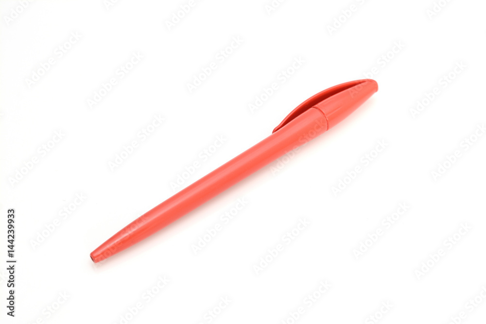 Red pen isolated on white background. Photo for your catalog or store. Red pen isolated on white background. Photo for your catalog or store.