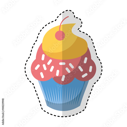 delicious cupcake isolated icon vector illustration design