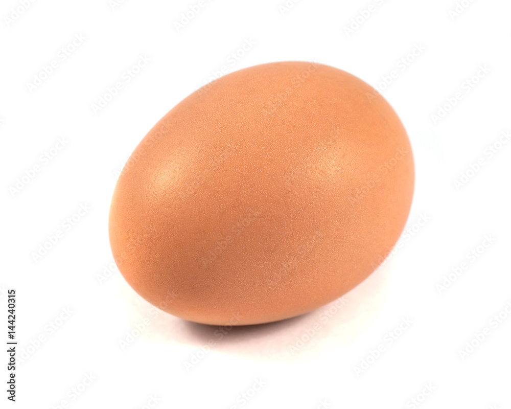 Single brown chicken egg isolated on white Single brown chicken egg isolated on white