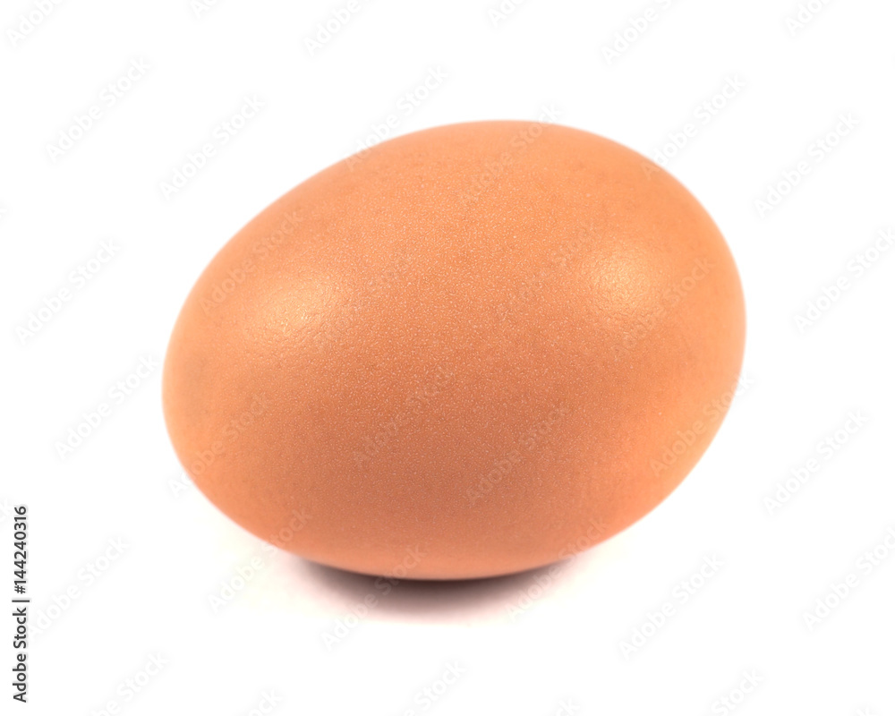 Single brown chicken egg isolated on white Single brown chicken egg isolated on white