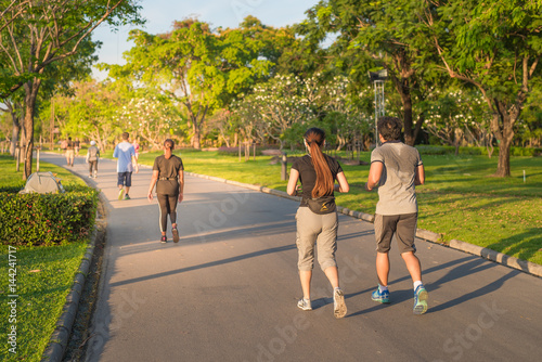 people running in park