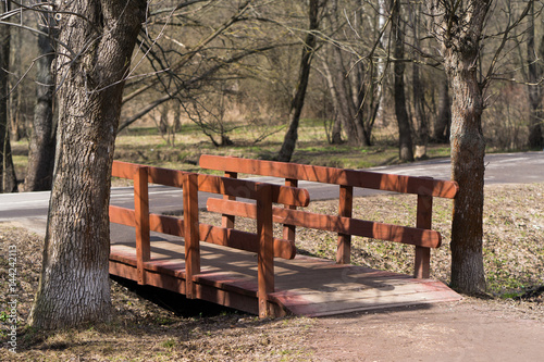 a wooden bridge in the Park © estas